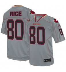 Youth Nike San Francisco 49ers #80 Jerry Rice Elite Lights Out Grey NFL Jersey