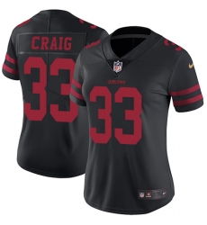 Women's Nike San Francisco 49ers #33 Roger Craig Black Vapor Untouchable Limited Player NFL Jersey