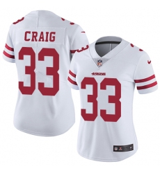 Women's Nike San Francisco 49ers #33 Roger Craig Elite White NFL Jersey