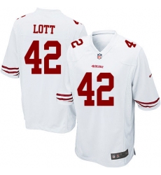 Men's Nike San Francisco 49ers #42 Ronnie Lott Game White NFL Jersey