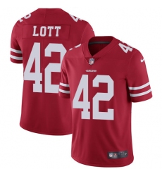 Youth Nike San Francisco 49ers #42 Ronnie Lott Elite Red Team Color NFL Jersey