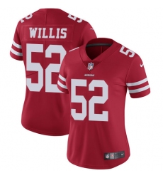 Women's Nike San Francisco 49ers #52 Patrick Willis Elite Red Team Color NFL Jersey