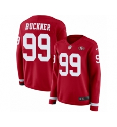 Women's Nike San Francisco 49ers #99 DeForest Buckner Limited Red Therma Long Sleeve NFL Jersey