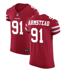 Men's Nike San Francisco 49ers #91 Arik Armstead Red Team Color Vapor Untouchable Elite Player NFL Jersey