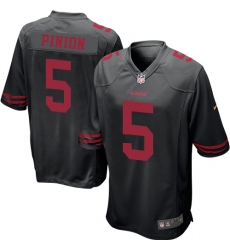 Men's Nike San Francisco 49ers #5 Bradley Pinion Game Black NFL Jersey