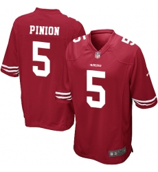 Men's Nike San Francisco 49ers #5 Bradley Pinion Game Red Team Color NFL Jersey