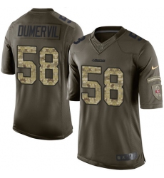 Men's Nike San Francisco 49ers #58 Elvis Dumervil Elite Green Salute to Service NFL Jersey