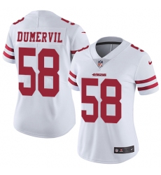 Women's Nike San Francisco 49ers #58 Elvis Dumervil Elite White NFL Jersey