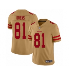 Men's San Francisco 49ers #81 Terrell Owens Limited Gold Inverted Legend Football Jersey