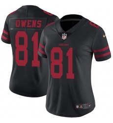 Women's Nike San Francisco 49ers #81 Terrell Owens Elite Black NFL Jersey