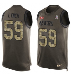 Men's Nike San Francisco 49ers #59 Aaron Lynch Limited Green Salute to Service Tank Top NFL Jersey