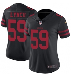 Women's Nike San Francisco 49ers #59 Aaron Lynch Elite Black NFL Jersey
