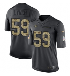 Youth Nike San Francisco 49ers #59 Aaron Lynch Limited Black 2016 Salute to Service NFL Jersey