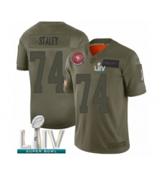Men's San Francisco 49ers #74 Joe Staley Limited Olive 2019 Salute to Service Super Bowl LIV Bound Football Jersey