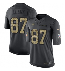 Men's Nike San Francisco 49ers #87 Dwight Clark Limited Black 2016 Salute to Service NFL Jersey