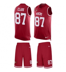 Men's Nike San Francisco 49ers #87 Dwight Clark Limited Red Tank Top Suit NFL Jersey