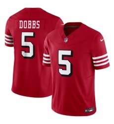 Men's San Francisco 49ers #5 Josh Dobbs New Red 2024 F.U.S.E. Vapor Untouchable Limited Football Stitched Jersey Men's San Francisco 49ers #5 Josh Dobbs New Red 2024 F.U.S.E. Vapor Untouchable Limited Football Stitched Jersey