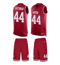 Men's Nike San Francisco 49ers #44 Tom Rathman Limited Red Tank Top Suit NFL Jersey
