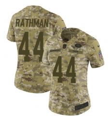Women's Nike San Francisco 49ers #44 Tom Rathman Limited Camo 2018 Salute to Service NFL Jersey