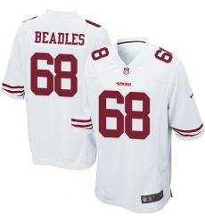 Men's Nike San Francisco 49ers #68 Zane Beadles Game White NFL Jersey