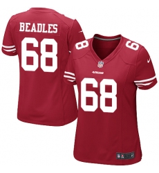 Women's Nike San Francisco 49ers #68 Zane Beadles Game Red Team Color NFL Jersey