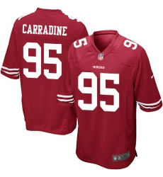 Men's Nike San Francisco 49ers #95 Cornellius Carradine Game Red Team Color NFL Jersey