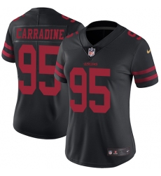Women's Nike San Francisco 49ers #95 Cornellius Carradine Elite Black NFL Jersey