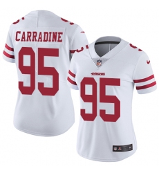 Women's Nike San Francisco 49ers #95 Cornellius Carradine Elite White NFL Jersey