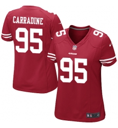 Women's Nike San Francisco 49ers #95 Cornellius Carradine Game Red Team Color NFL Jersey