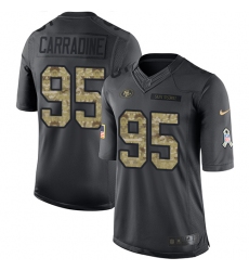 Youth Nike San Francisco 49ers #95 Cornellius Carradine Limited Black 2016 Salute to Service NFL Jersey