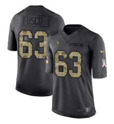 Youth Nike San Francisco 49ers #63 Brandon Fusco Limited Black 2016 Salute to Service NFL Jersey