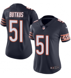 Women's Nike Chicago Bears #51 Dick Butkus Navy Blue Team Color Vapor Untouchable Limited Player NFL Jersey