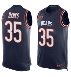 Men's Nike Chicago Bears #35 Johnthan Banks Limited Navy Blue Player Name & Number Tank Top NFL Jersey