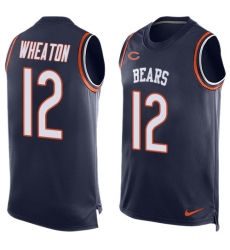 Men's Nike Chicago Bears #12 Markus Wheaton Limited Navy Blue Player Name & Number Tank Top NFL Jersey