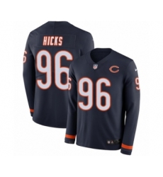 Men's Nike Chicago Bears #96 Akiem Hicks Limited Navy Blue Therma Long Sleeve NFL Jersey