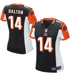 Women's Nike Cincinnati Bengals #14 Andy Dalton Game Black Team Color NFL Jersey