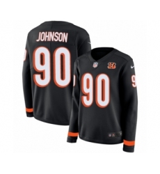 Women's Nike Cincinnati Bengals #90 Michael Johnson Limited Black Therma Long Sleeve NFL Jersey