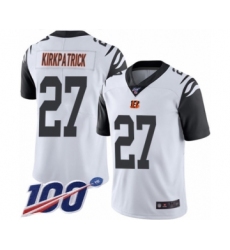 Men's Cincinnati Bengals #27 Dre Kirkpatrick Limited White Rush Vapor Untouchable 100th Season Football Jersey