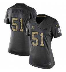 Women's Nike Cincinnati Bengals #51 Kevin Minter Limited Black 2016 Salute to Service NFL Jersey