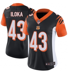 Women's Nike Cincinnati Bengals #43 George Iloka Elite Black Team Color NFL Jersey