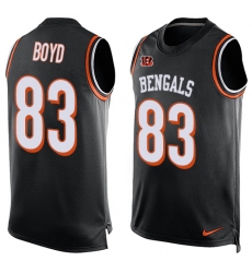 Men's Nike Cincinnati Bengals #83 Tyler Boyd Limited Black Player Name & Number Tank Top NFL Jersey