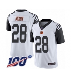 Men's Cincinnati Bengals #28 Joe Mixon Limited White Rush Vapor Untouchable 100th Season Football Jersey