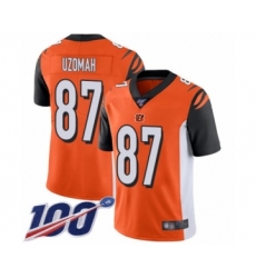 Men's Cincinnati Bengals #87 C.J. Uzomah Orange Alternate Vapor Untouchable Limited Player 100th Season Football Jersey