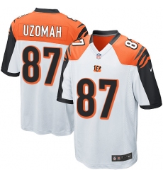 Men's Nike Cincinnati Bengals #87 C.J. Uzomah Game White NFL Jersey