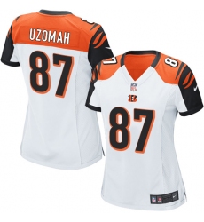 Women's Nike Cincinnati Bengals #87 C.J. Uzomah Game White NFL Jersey