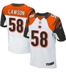 Men's Nike Cincinnati Bengals #58 Carl Lawson Elite White NFL Jersey