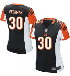 Women's Nike Cincinnati Bengals #30 Cedric Peerman Game Black Team Color NFL Jersey