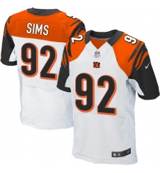 Men's Nike Cincinnati Bengals #92 Pat Sims Elite White NFL Jersey