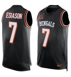 Men's Nike Cincinnati Bengals #7 Boomer Esiason Limited Black Player Name & Number Tank Top NFL Jersey