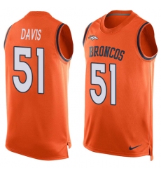 Men's Nike Denver Broncos #51 Todd Davis Limited Orange Player Name & Number Tank Top NFL Jersey